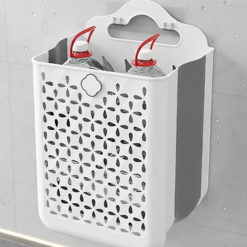 Wandmontierter Aufbewahrungskorb – faltbares Design für stilvolle Ordnung im Bad