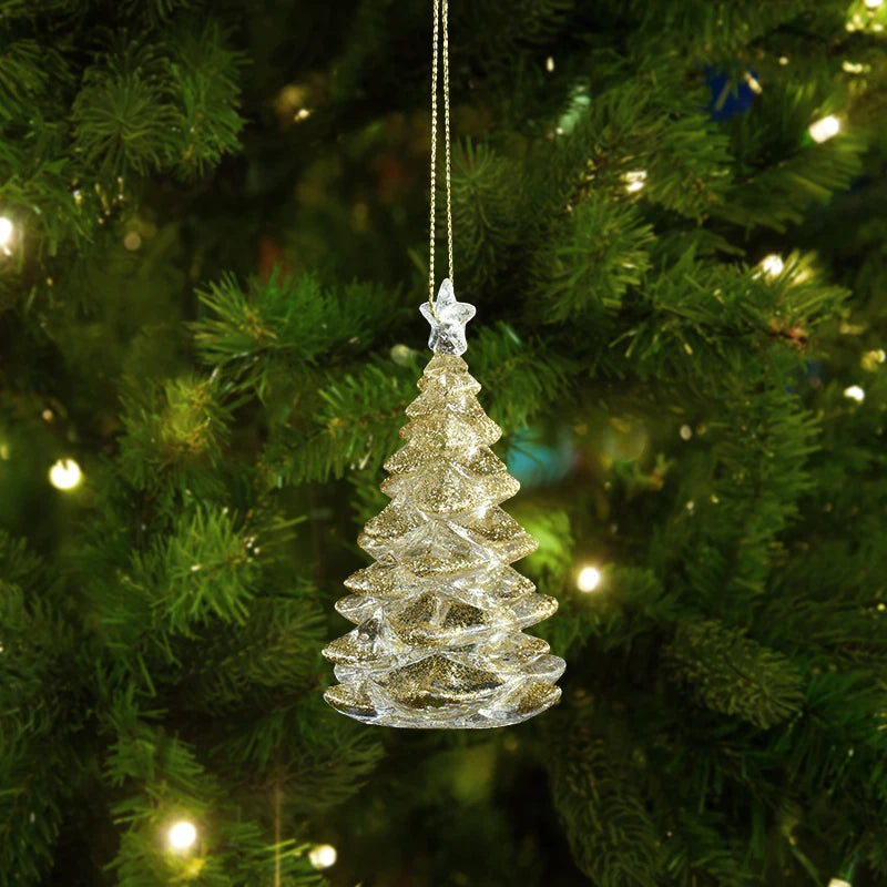 ✨ Premium Kristall-Weihnachtsornamente – 7 Designs | Schneeflocke, Rentier, Mistelzweig, Tannenbaum