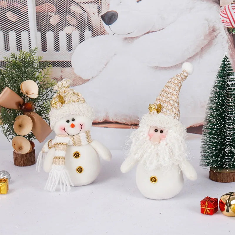 Weihnachtsfigur Santa & Schneemann – 22–30 cm – Handgemachte Festtagsdeko