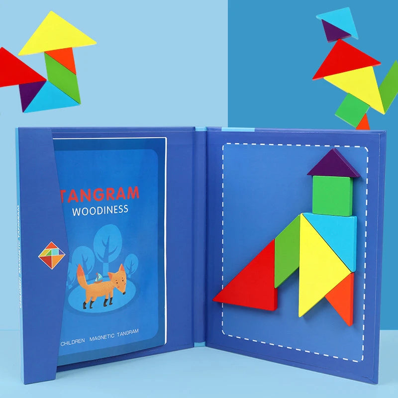 Magnetisches Tangram-Lernspiel für Kinder – Kreative Formen & Montessori-Spiel