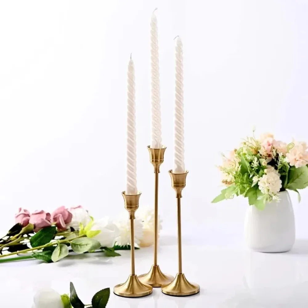 Elegante Metall-Kerzenhalter – Set aus 1 oder 3 Stück | Vintage Tischdekoration für Wohnzimmer & Events