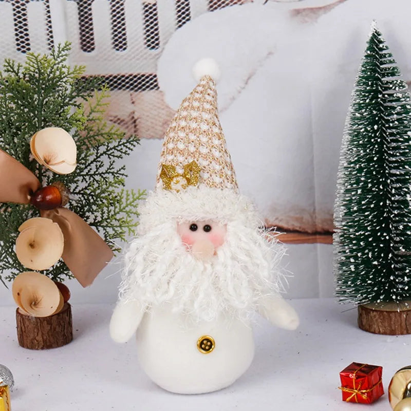 Weihnachtsfigur Santa & Schneemann – 22–30 cm – Handgemachte Festtagsdeko