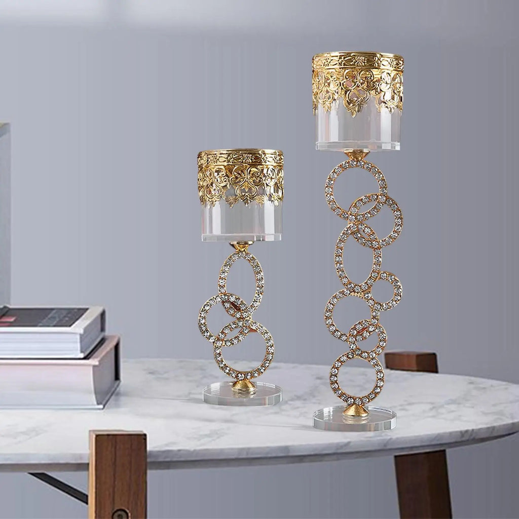 Kristall Kerzenhalter „Elegance Circle“ – Zylinderglas Design in 18 cm & 26 cm | Luxus Deko für Wohnzimmer, Esstisch & Events