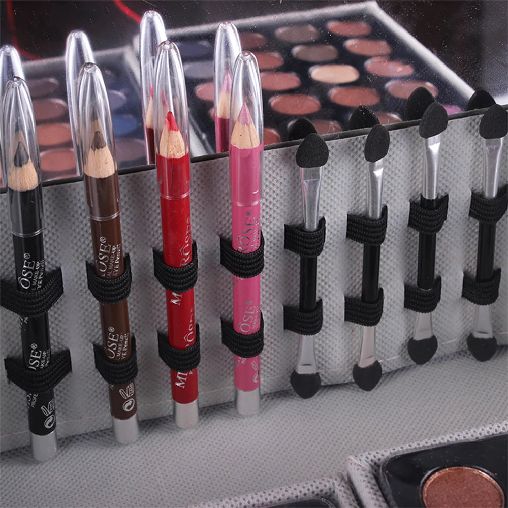 Miss Rose Luxus Make-up Koffer – Profi Schminkset mit 4 Ebenen, Lidschatten, Lippenfarben & Rouge