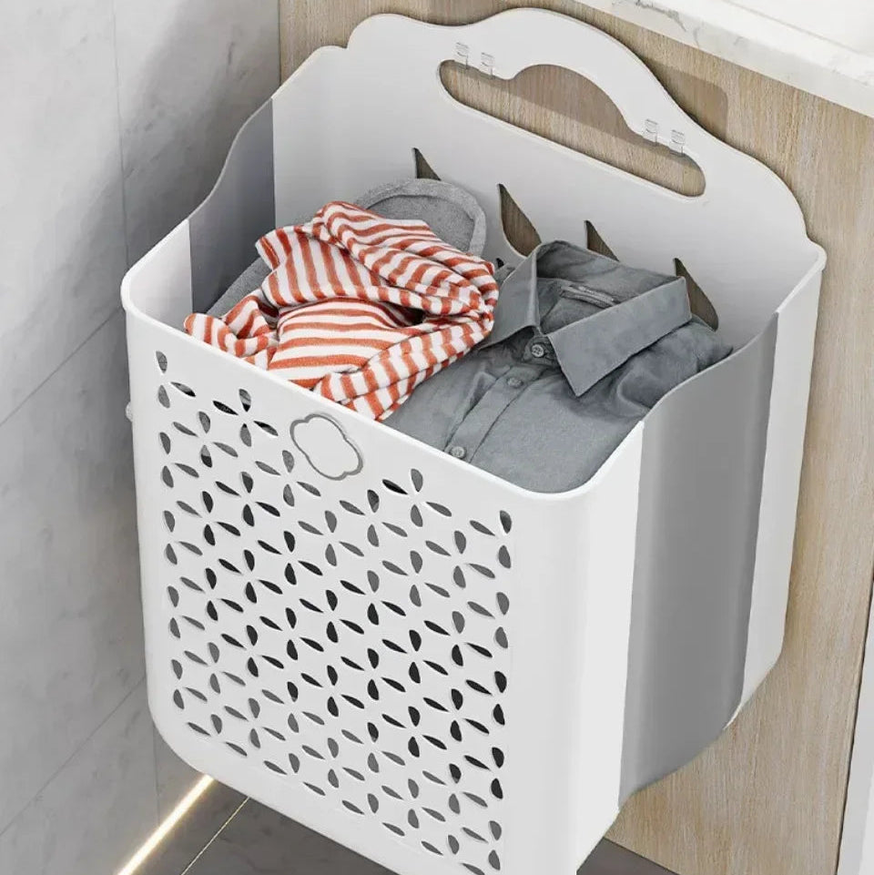 Wandmontierter Aufbewahrungskorb – faltbares Design für stilvolle Ordnung im Bad