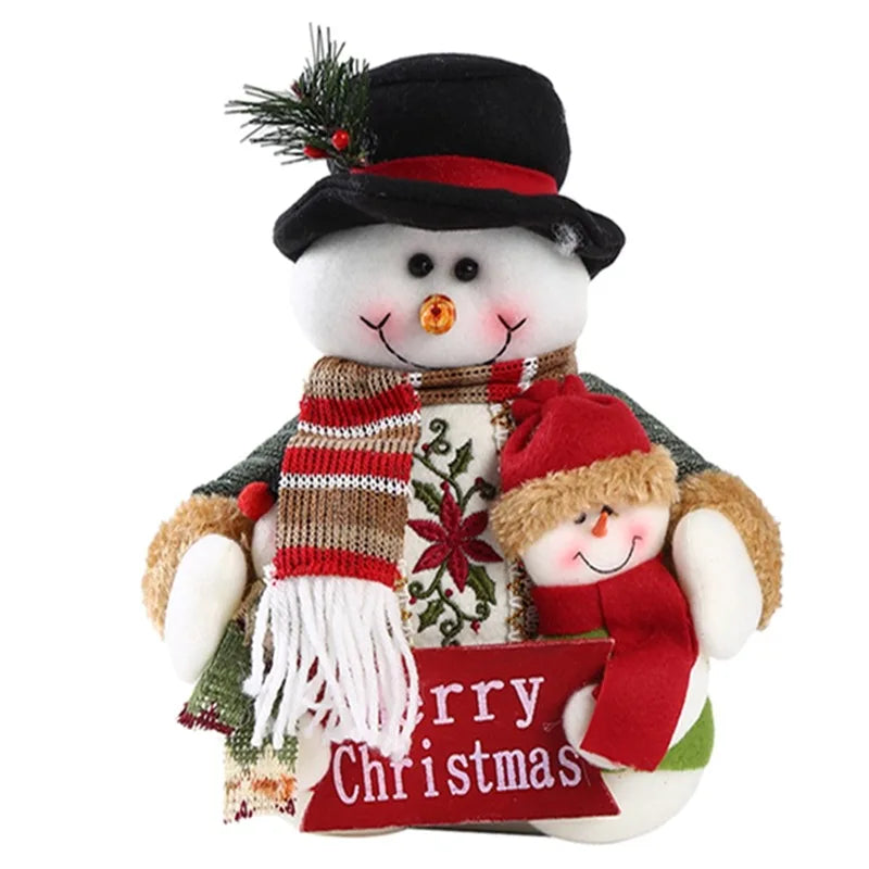 Weihnachtsfigur Santa & Schneemann – 22–30 cm – Handgemachte Festtagsdeko