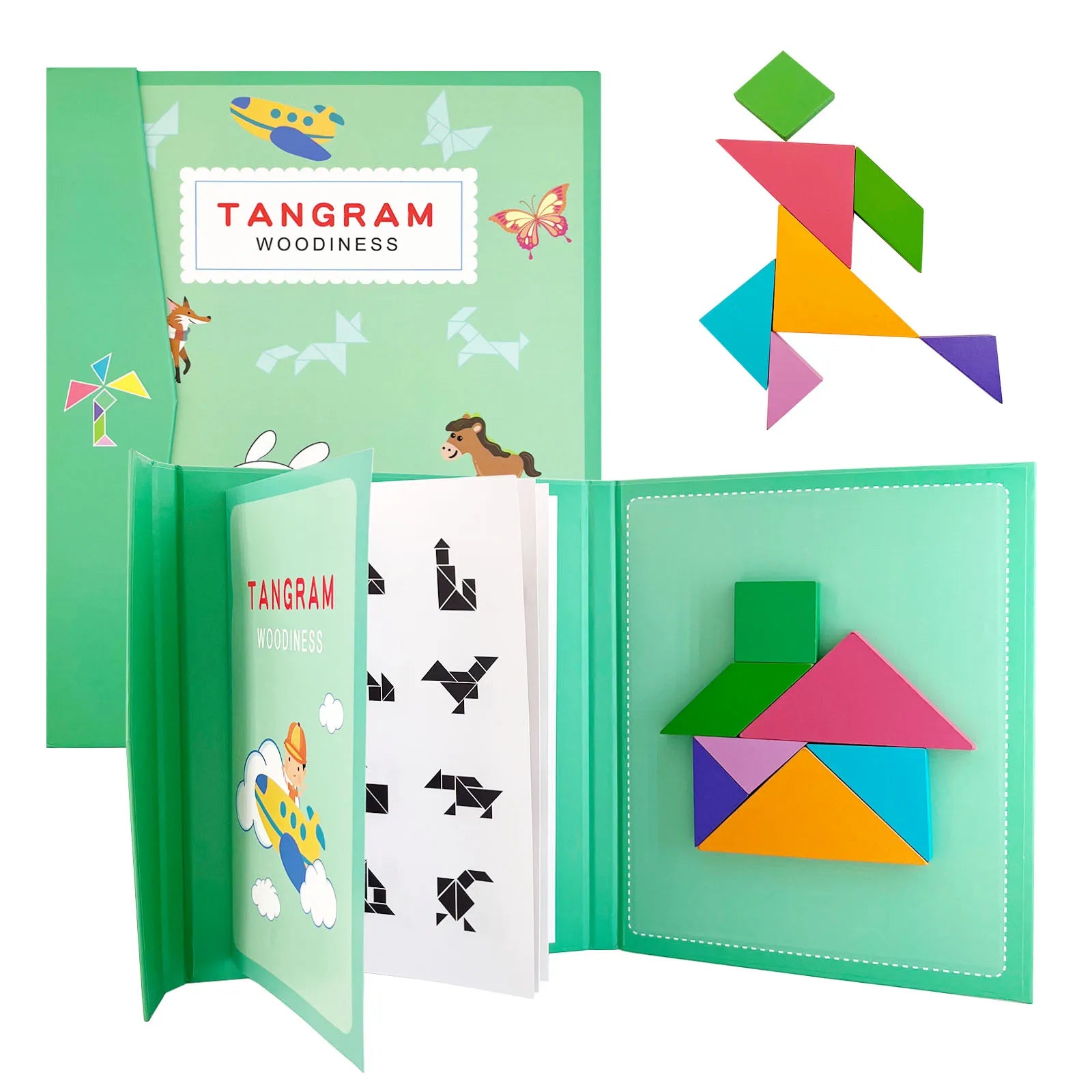 Magnetisches Tangram-Lernspiel für Kinder – Kreative Formen & Montessori-Spiel