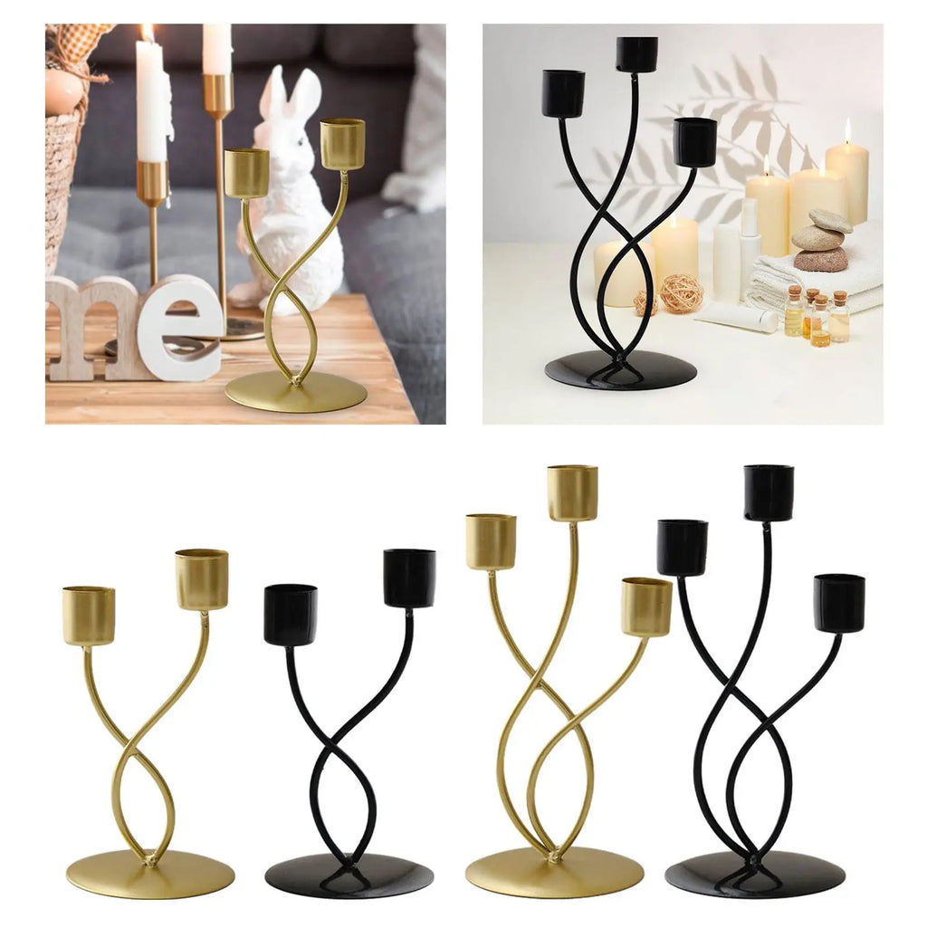 Eleganter Metall-Kerzenhalter – Vintage Tischleuchter für Wohnzimmer, Schlafzimmer & Festliche Dekoration