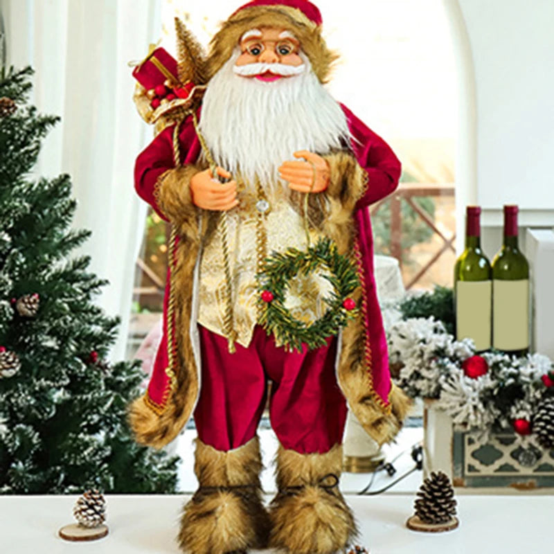 Weihnachtsfigur Santa & Schneemann – 22–30 cm – Handgemachte Festtagsdeko
