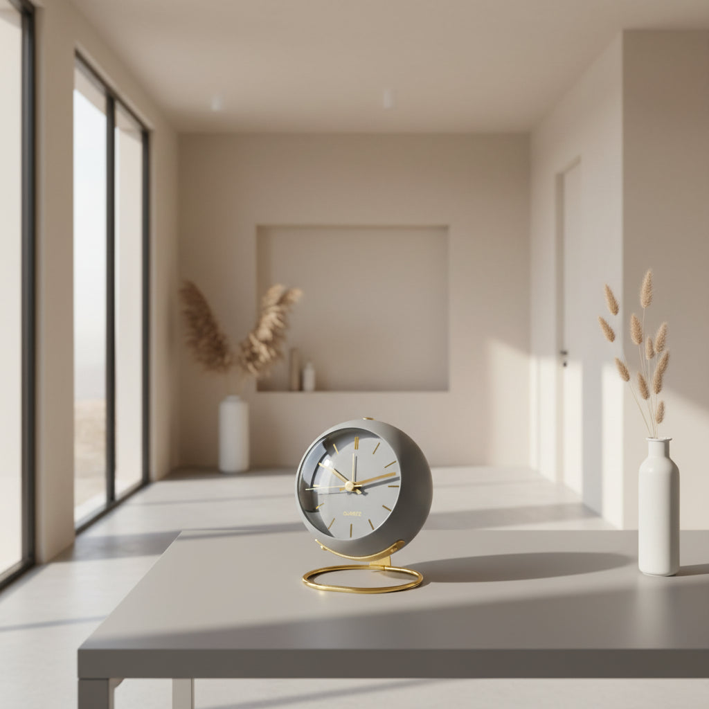 Nordische Tischuhr – geräuschloses Design für stilvolle Arbeits- & Wohnräume