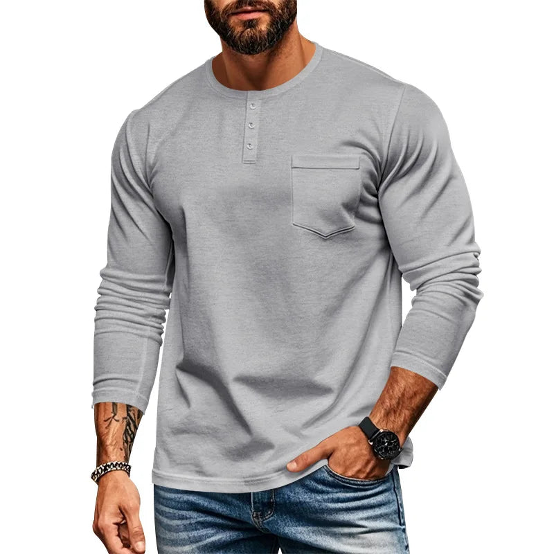 Men's Long-Sleeve Shirt – Slim Fit &amp; Comfortable | Autumn &amp; Winter Casual