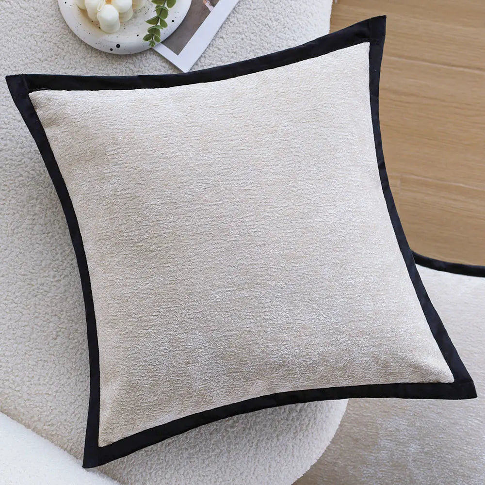 Luxuriöser Chenille Kissenbezug 45×45 cm – Weich, Elegant & Zeitlos in Beige