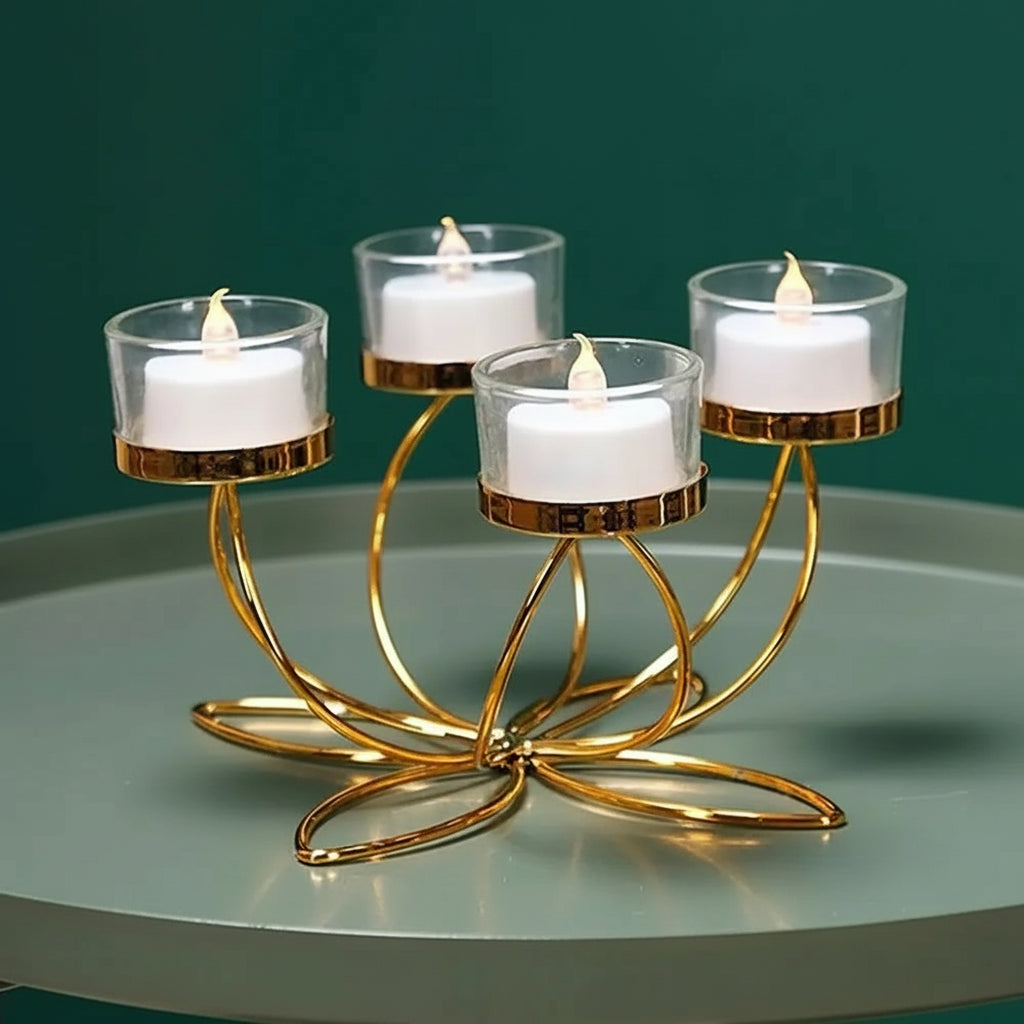 Metall-Kerzenhalter „Aurora“ – Eleganter Mehrarm-Leuchter für Wohnzimmer, Esstisch & Deko