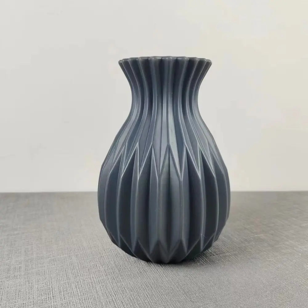 Nordische Deko-Vase – Moderne Kunstvase im Keramik-Look | Stilvolle Wohnraum-Dekoration für Blumenarrangements
