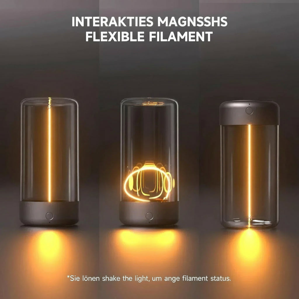 Magnetische Ambient Lampe „Quantum Glow“ – Flexibles Filament & USB-C Aufladung