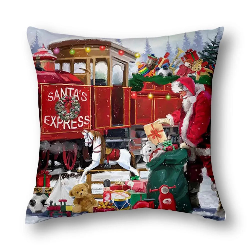 Luxus Weihnachts-Kissenbezug – Winterliche Deko für Sofa & Schlafzimmer | Hochwertige 40–60 cm Kissenhüllen