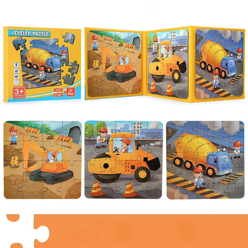 Kompaktes Magnet-Puzzlebuch für kreatives Lernen – perfekt für Reisen, Zuhause und Kindergarten.