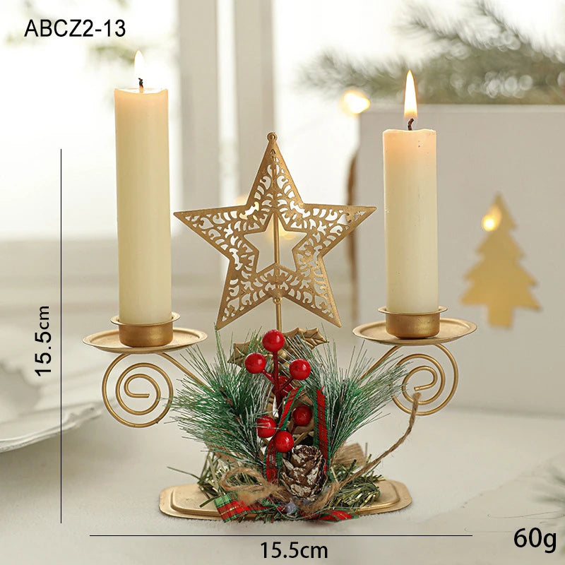 Weihnachtliche Mini-Kerzenhalter – Rentier, Stern & Schneeflocke – Tischdeko