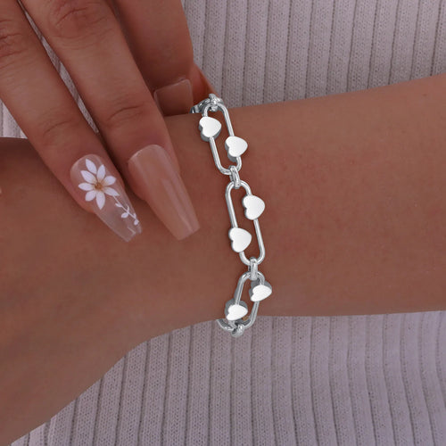 Damen Armband „Double Heart“ – Edelstahl – Gold / Roségold / Silber