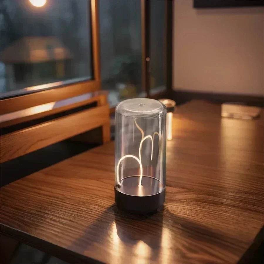 Magnetische Ambient Lampe „Quantum Glow“ – Flexibles Filament & USB-C Aufladung