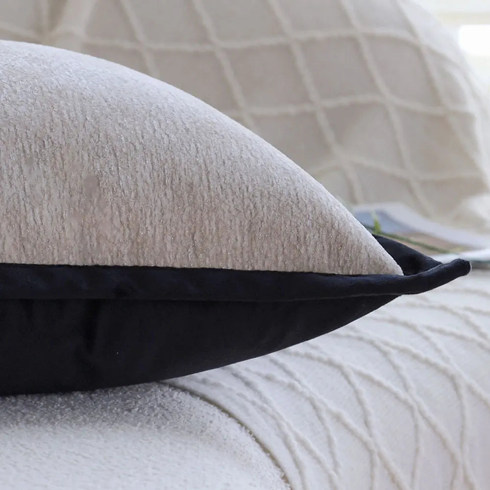 Luxuriöser Chenille Kissenbezug 45×45 cm – Weich, Elegant & Zeitlos in Beige