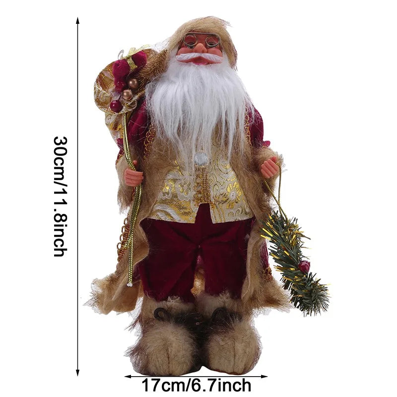 Weihnachtsfigur Santa & Schneemann – 22–30 cm – Handgemachte Festtagsdeko