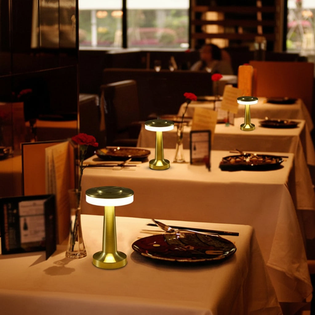 Retro LED Tischlampe – Wiederaufladbar, Dimmbare Ambient-Lampe für Wohnzimmer, Schlafzimmer & Bars