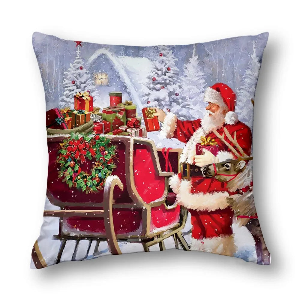 Luxus Weihnachts-Kissenbezug – Winterliche Deko für Sofa & Schlafzimmer | Hochwertige 40–60 cm Kissenhüllen