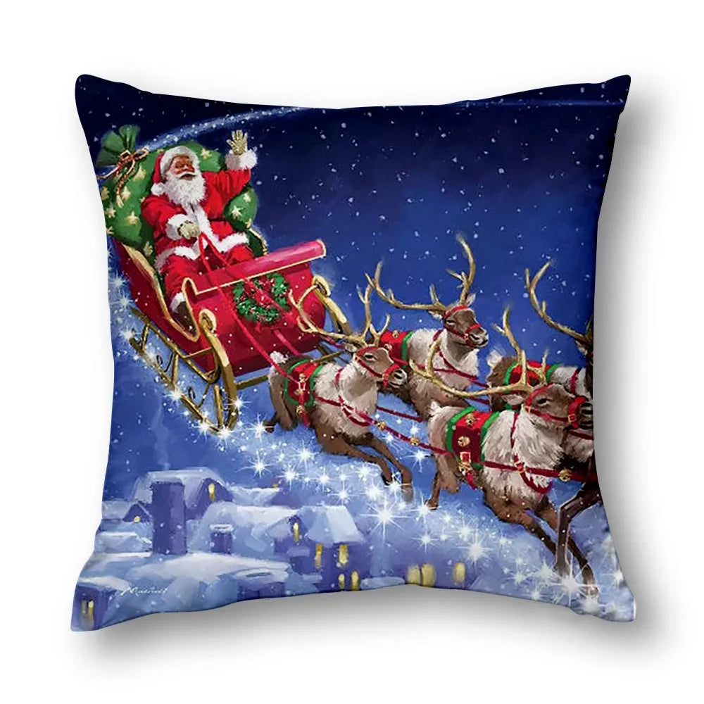 Luxus Weihnachts-Kissenbezug – Winterliche Deko für Sofa & Schlafzimmer | Hochwertige 40–60 cm Kissenhüllen