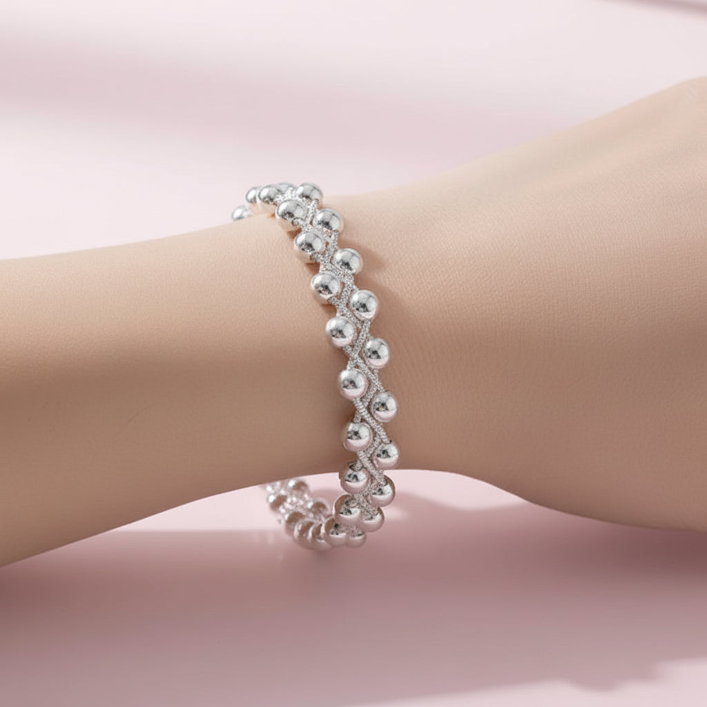 Elegantes Armband aus 925 Sterling Silber – zeitloses Kugel-Design für Damen