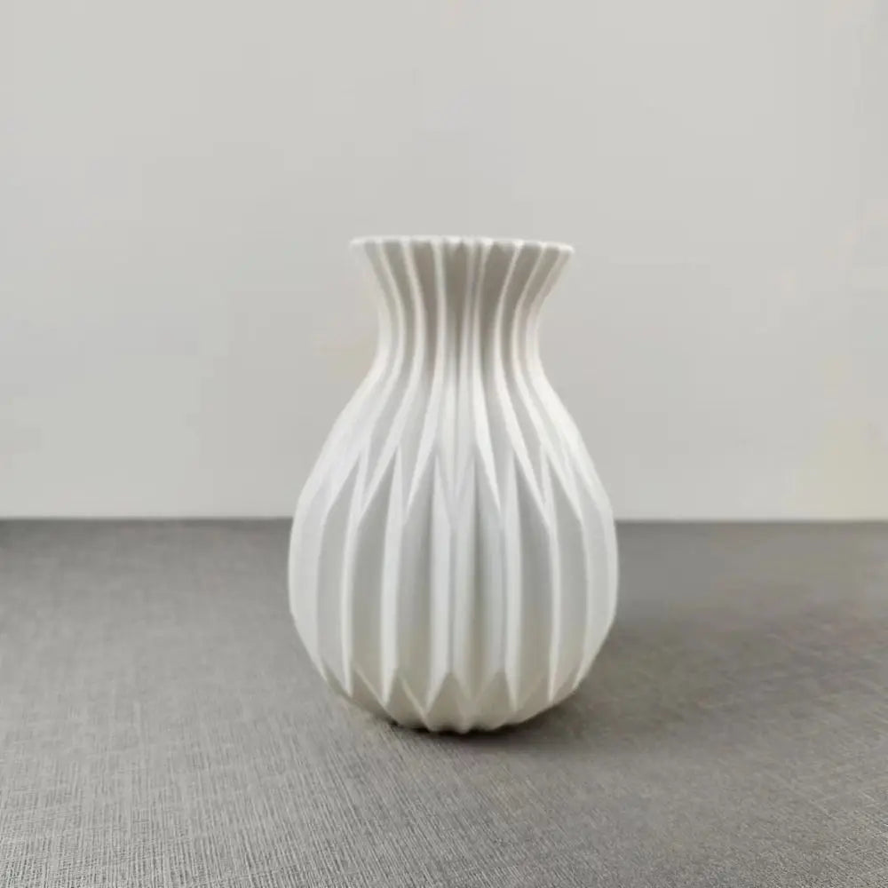 Nordische Deko-Vase – Moderne Kunstvase im Keramik-Look | Stilvolle Wohnraum-Dekoration für Blumenarrangements