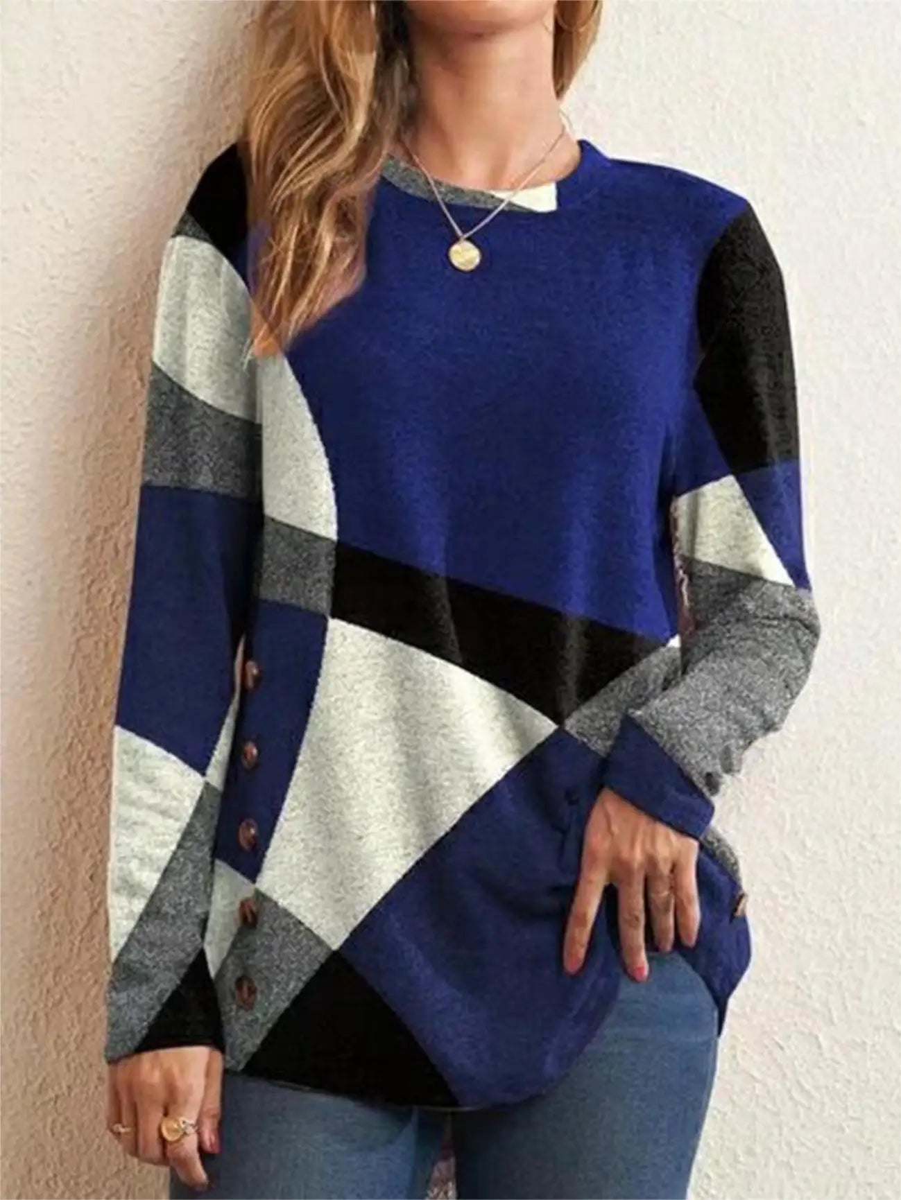 Damen Strickpullover „Elegant Colorblock“ – Weich, Warm & Stilvoll