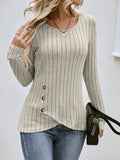 Damen Langarm-Stricktop in Cremeweiß für Herbst und Winter