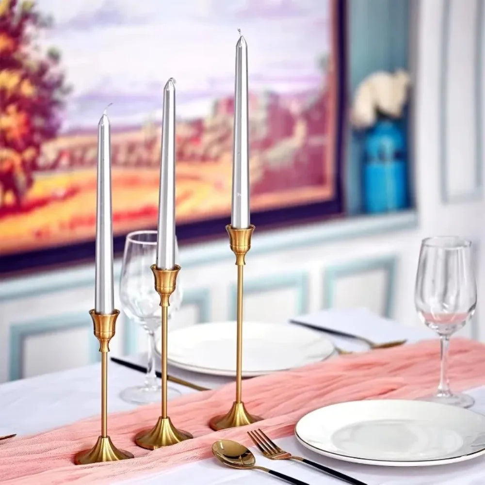 Elegante Metall-Kerzenhalter – Set aus 1 oder 3 Stück | Vintage Tischdekoration für Wohnzimmer & Events