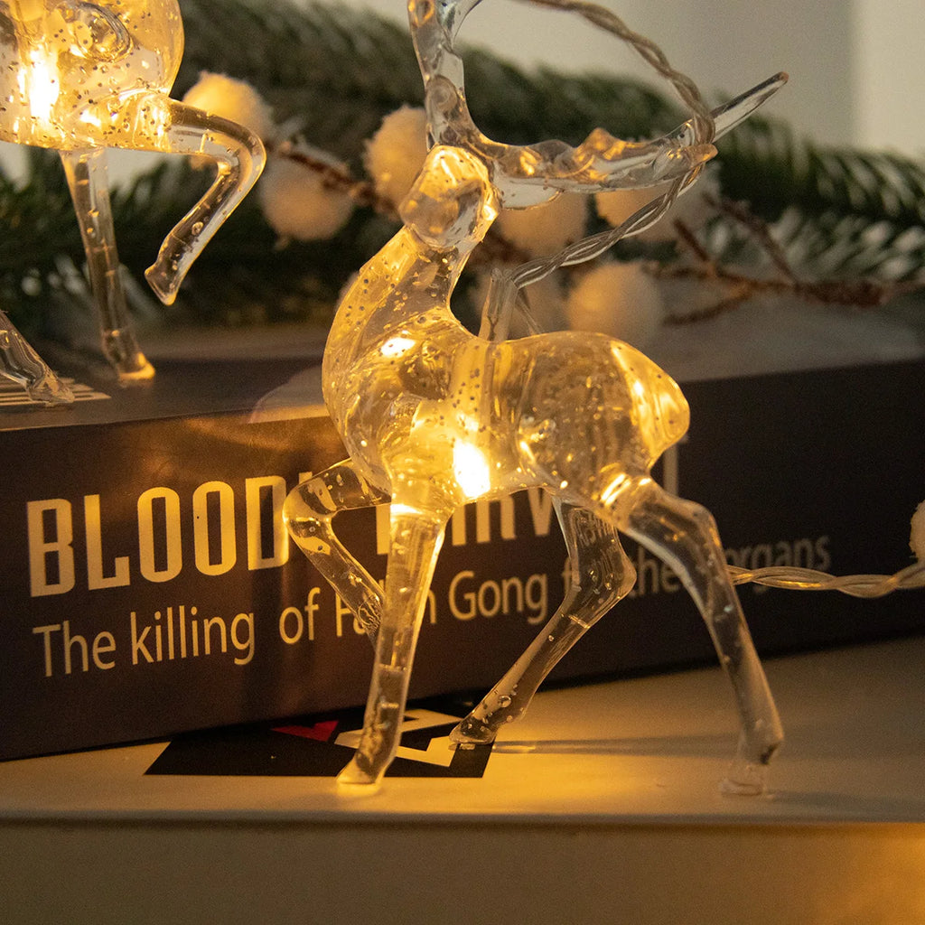 LED Rentier-Lichterkette – Warmweiß – 1,5 m / 3 m – Weihnachtsdekoration