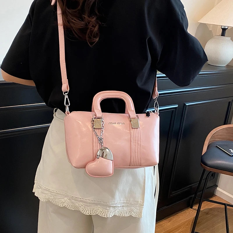 Minimalistische Damen-Crossbody-Tasche aus Lederoptik – Elegante City-Bag im Paris-Stil