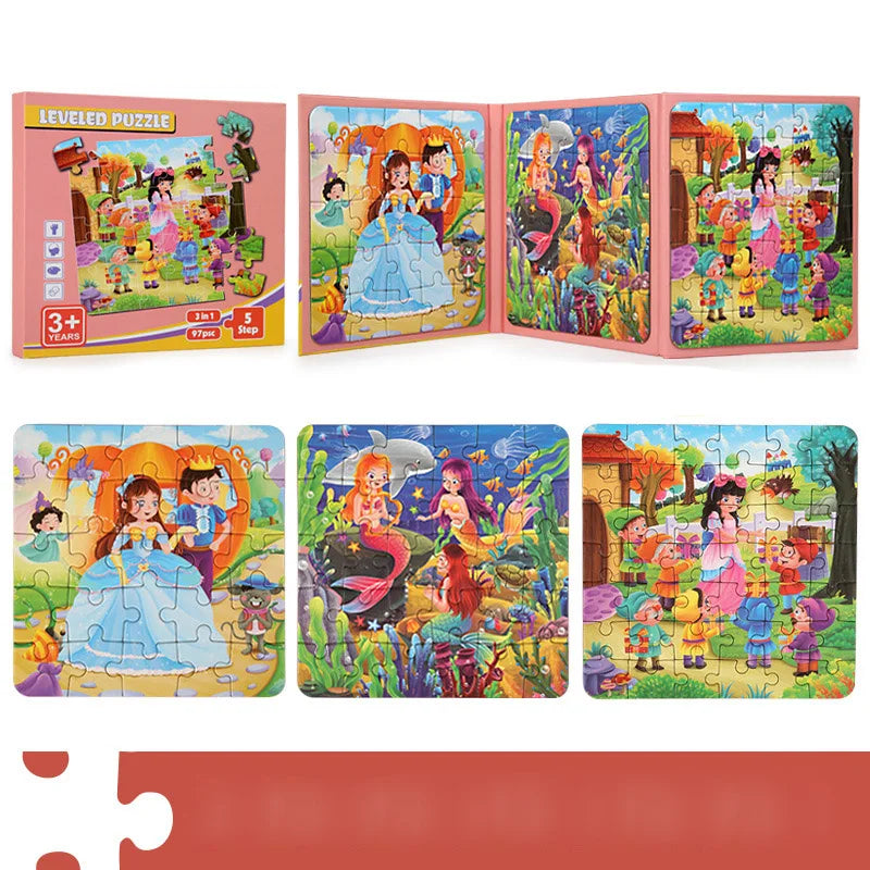 Kompaktes Magnet-Puzzlebuch für kreatives Lernen – perfekt für Reisen, Zuhause und Kindergarten.