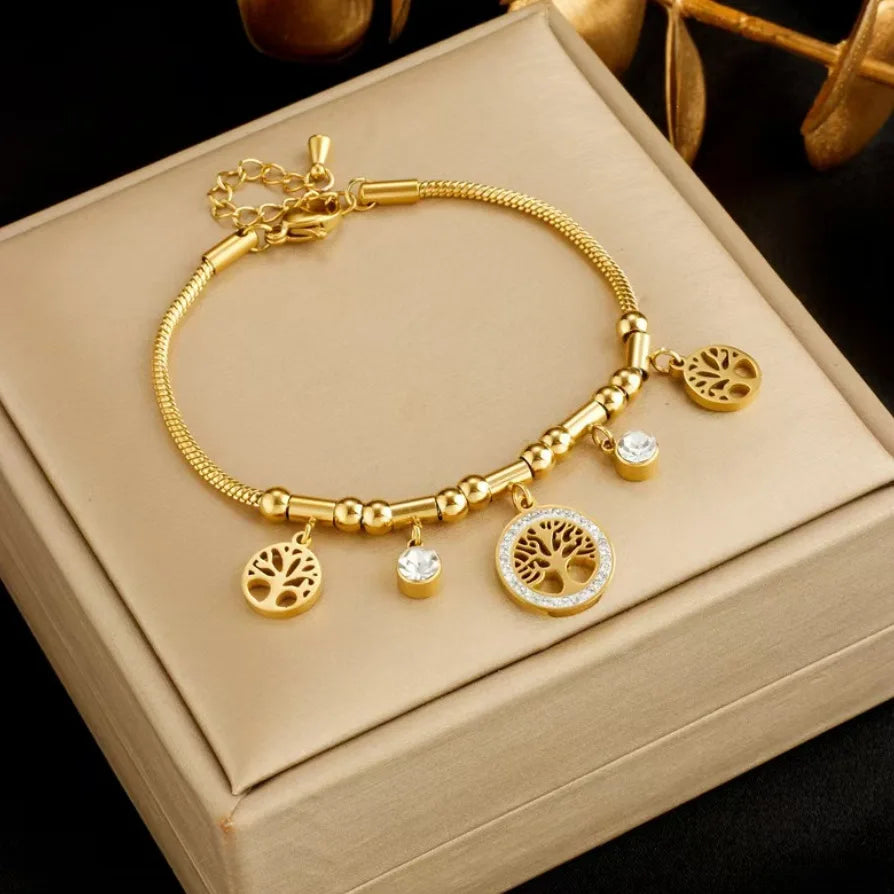 Herz-Armband aus Edelstahl – Vergoldet – Trendiges Geschenk für Frauen