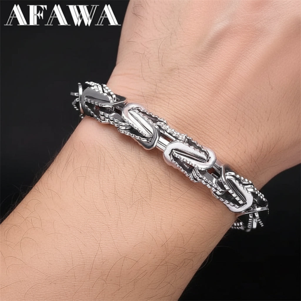 Herren Edelstahl Biker-Armband 22 cm – robustes Ketten-Design