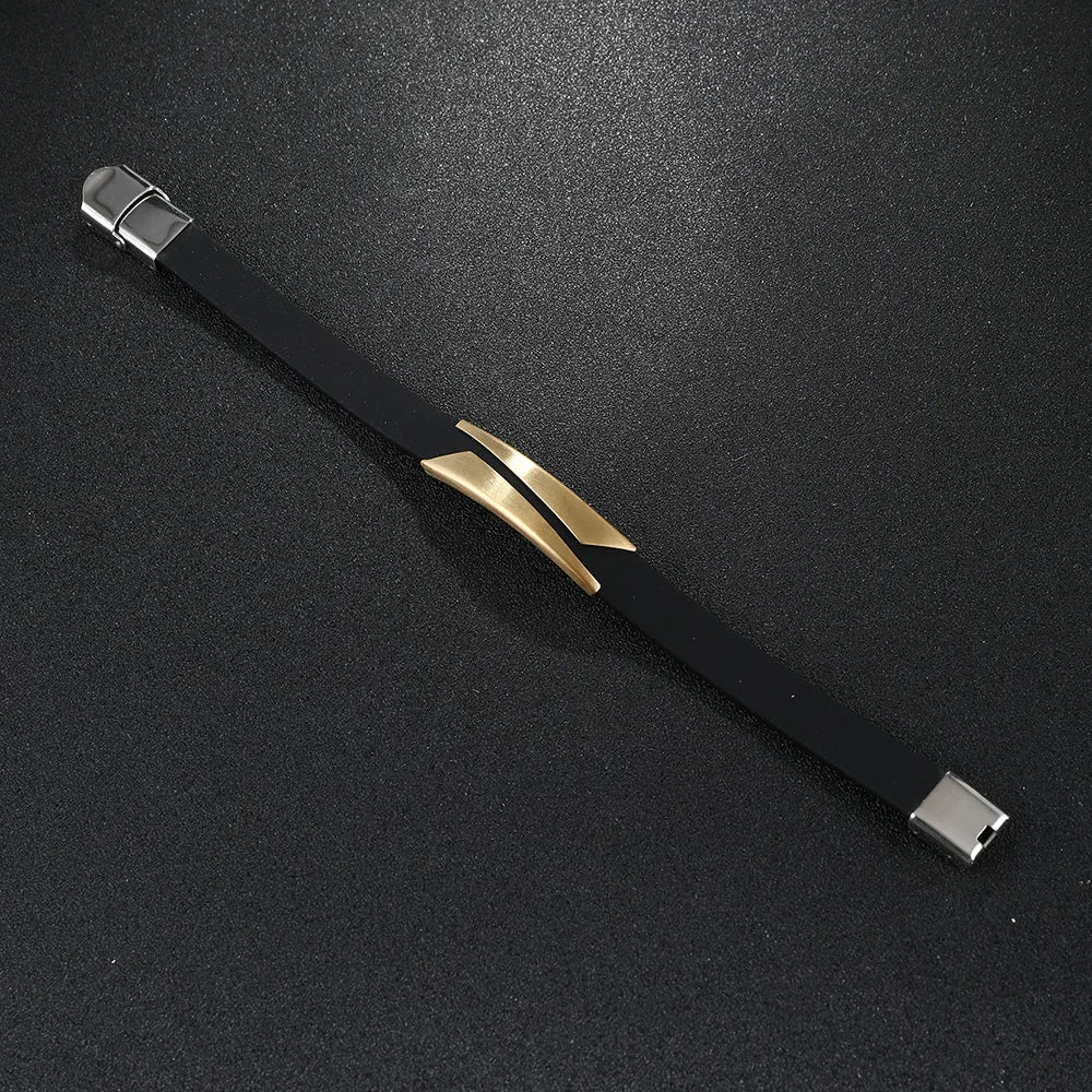 Modernes Edelstahlarmband mit Silikonband – Minimalistisches Design für Damen & Herren