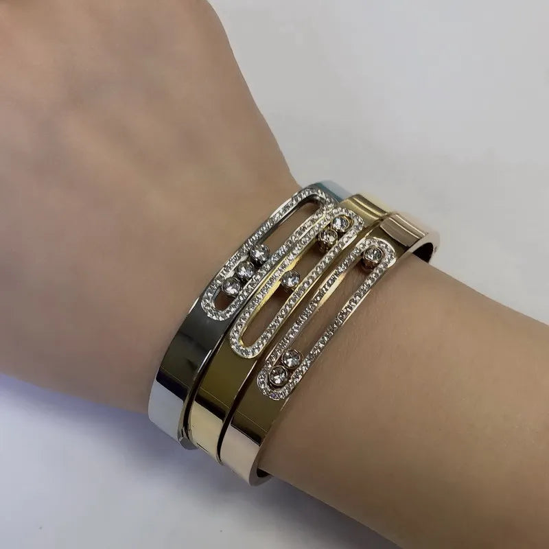 Luxuriöses Edelstahl-Armband für Damen – Zirkonia, verstellbar, elegantes Geschenk in Silber/Gold/Rosegold