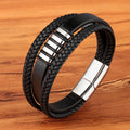 Herrenarmband „Axton“ – Lederoptik & Edelstahl mit Magnetverschluss