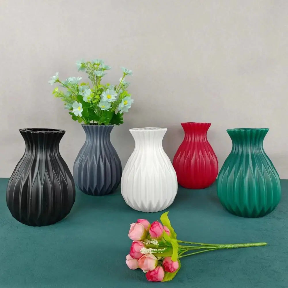 Nordische Deko-Vase – Moderne Kunstvase im Keramik-Look | Stilvolle Wohnraum-Dekoration für Blumenarrangements