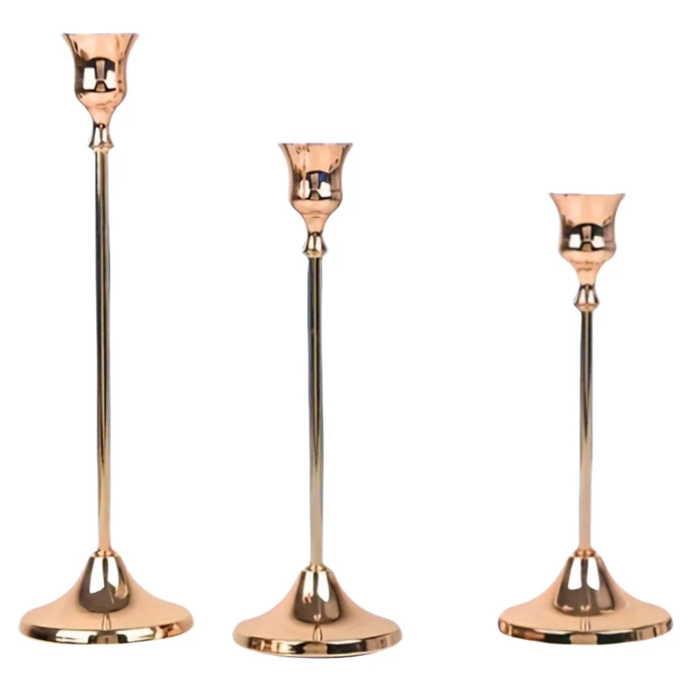 Elegante Metall-Kerzenhalter – Set aus 1 oder 3 Stück | Vintage Tischdekoration für Wohnzimmer & Events