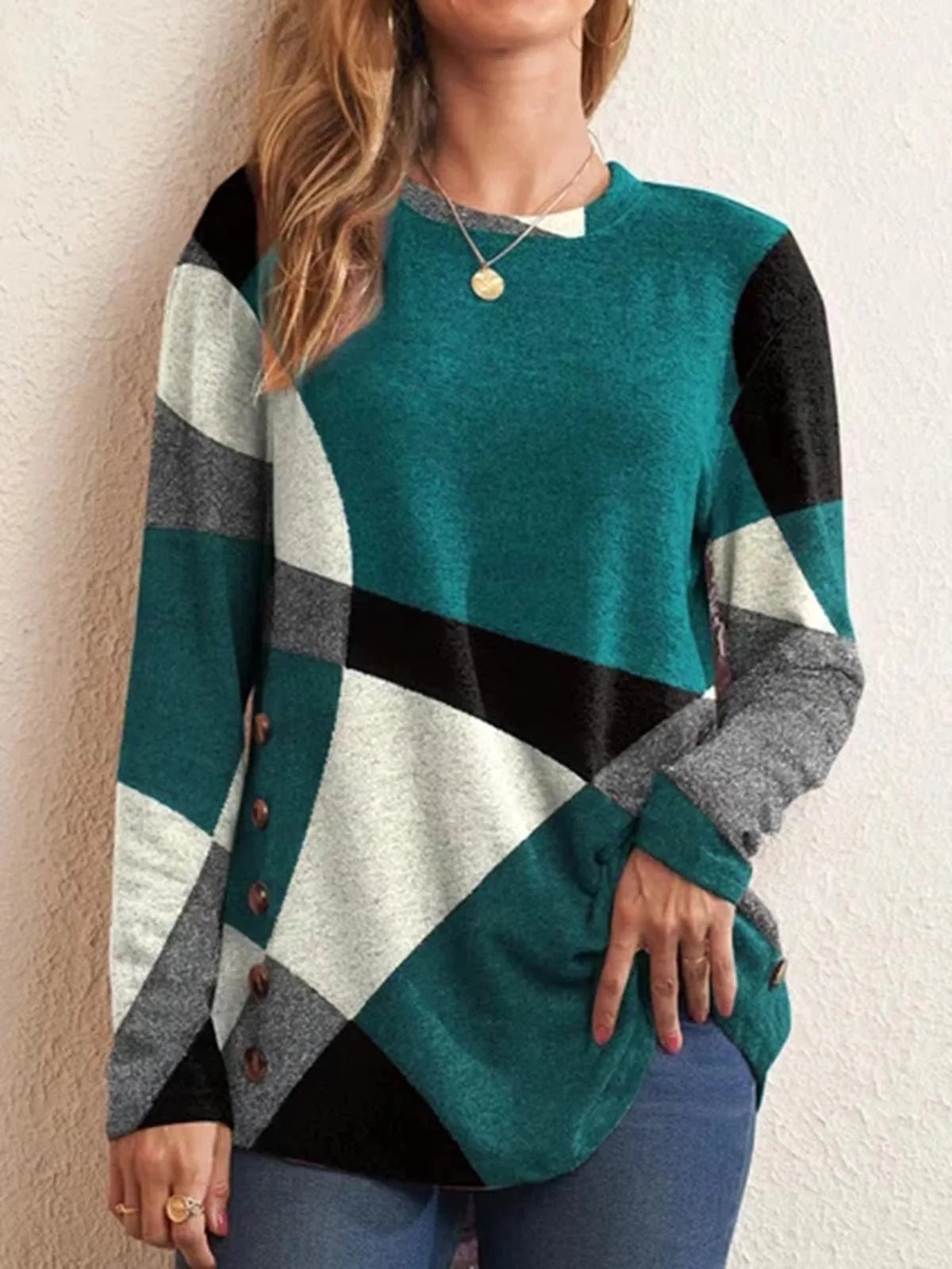 Damen Strickpullover „Elegant Colorblock“ – Weich, Warm & Stilvoll