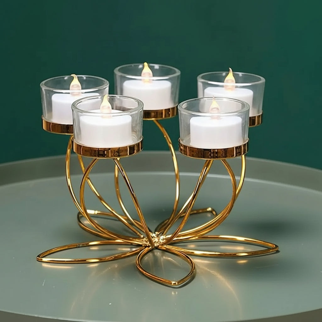 Metall-Kerzenhalter „Aurora“ – Eleganter Mehrarm-Leuchter für Wohnzimmer, Esstisch & Deko