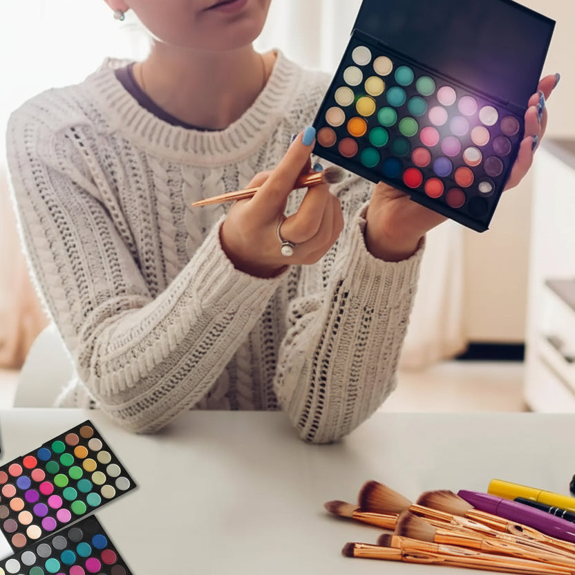 120 Farben Lidschatten Palette – Matt & Schimmer – Mit oder ohne 20 Profi-Pinsel – Wasserfest, Hochpigmentiert