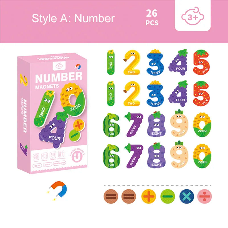 Magnetisches Lernpuzzle-Set für Kinder – Fahrzeuge, Tiere, Buchstaben & Zahlen