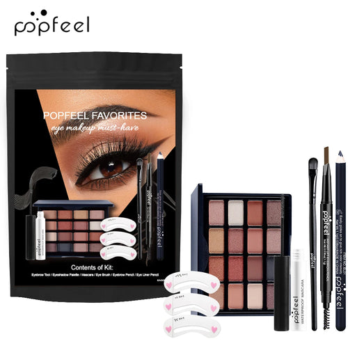 Augen-Make-up-Set – Lidschattenpalette, Mascara & Eyeliner