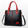 Damen-Schultertasche aus Lederimitat – Rot oder Gelb